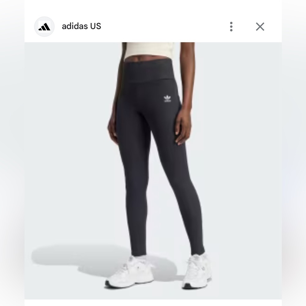 Adidas Black High-Waisted Leggings -New